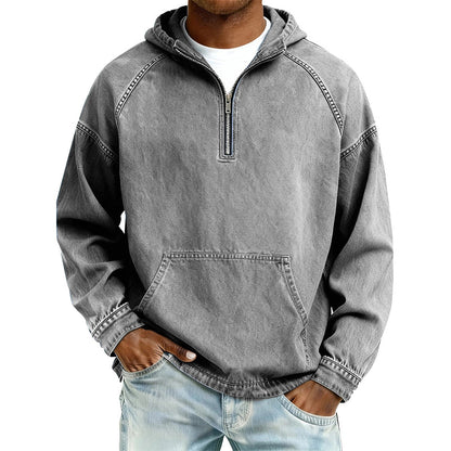 ✨New Arrivals & Special Offers-Men's Casual Half-Zip Denim Jacket