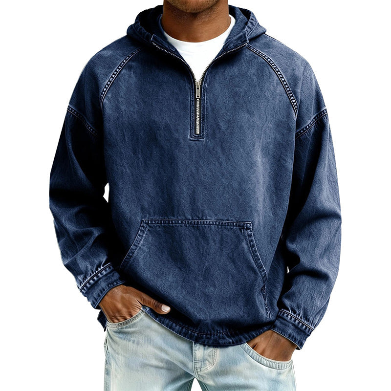 ✨New Arrivals & Special Offers-Men's Casual Half-Zip Denim Jacket