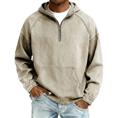✨New Arrivals & Special Offers-Men's Casual Half-Zip Denim Jacket
