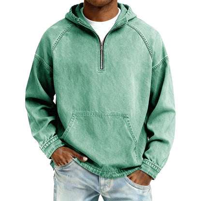 ✨New Arrivals & Special Offers-Men's Casual Half-Zip Denim Jacket
