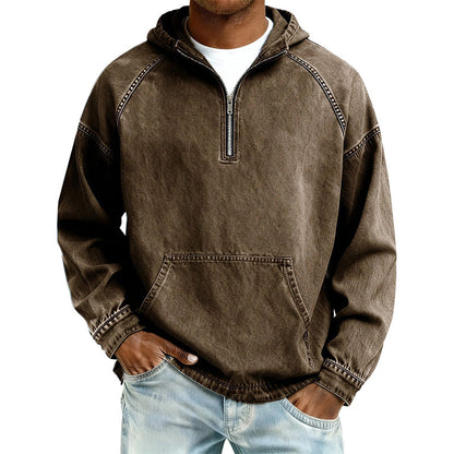 ✨New Arrivals & Special Offers-Men's Casual Half-Zip Denim Jacket