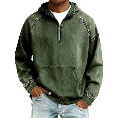 ✨New Arrivals & Special Offers-Men's Casual Half-Zip Denim Jacket