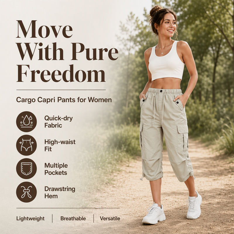 ✨New Arrivals & Special Offers-Women's Lightweight Quick Dry Cargo Capri Pants