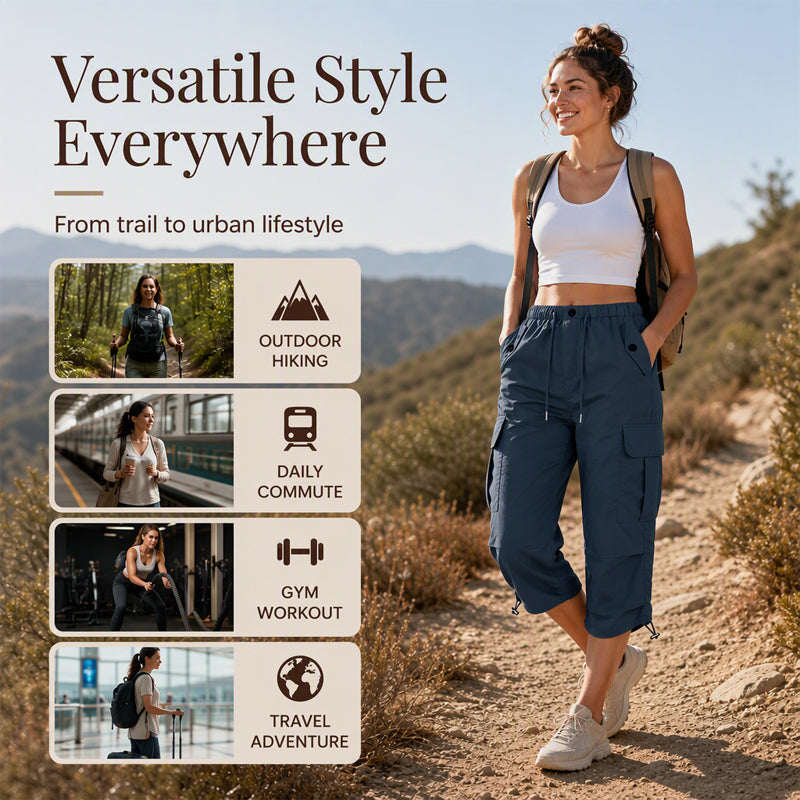 ✨New Arrivals & Special Offers-Women's Lightweight Quick Dry Cargo Capri Pants