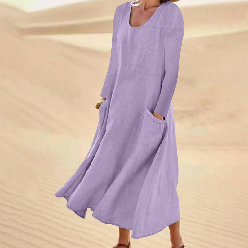 👗 50% OFF NOW! Women's Solid Color Long Sleeve Dress