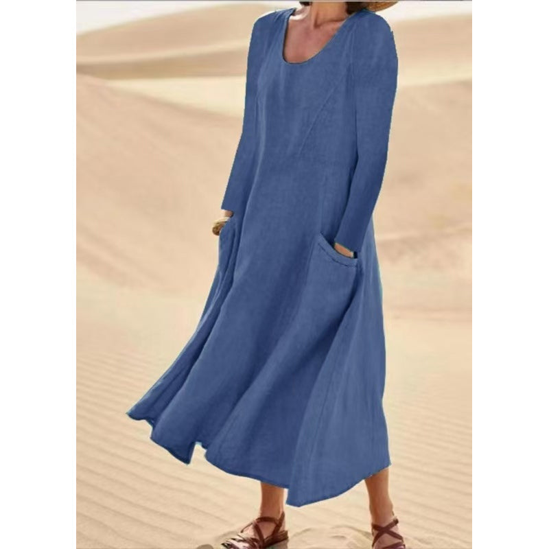 👗 50% OFF NOW! Women's Solid Color Long Sleeve Dress