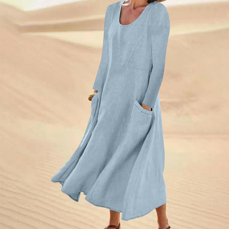 👗 50% OFF NOW! Women's Solid Color Long Sleeve Dress