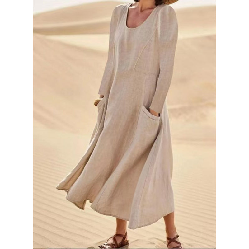 👗 50% OFF NOW! Women's Solid Color Long Sleeve Dress