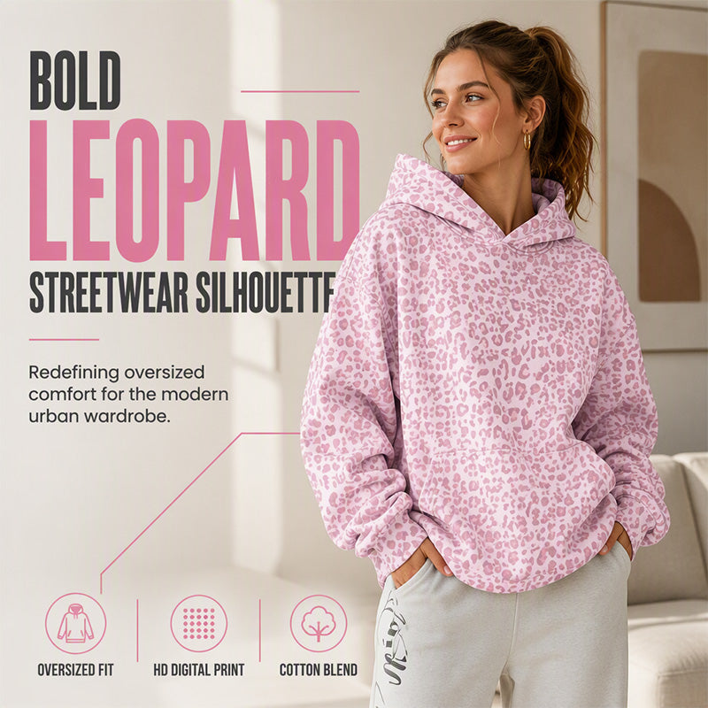 ⌛Limited-Time Offer-Women's Leopard Print Hooded Sweatshirt