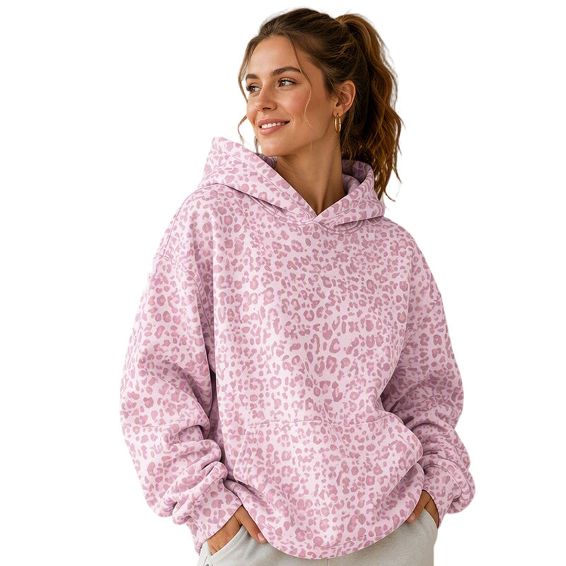 ⌛Limited-Time Offer-Women's Leopard Print Hooded Sweatshirt