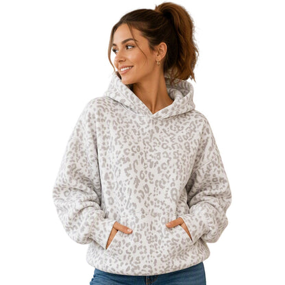 ⌛Limited-Time Offer-Women's Leopard Print Hooded Sweatshirt