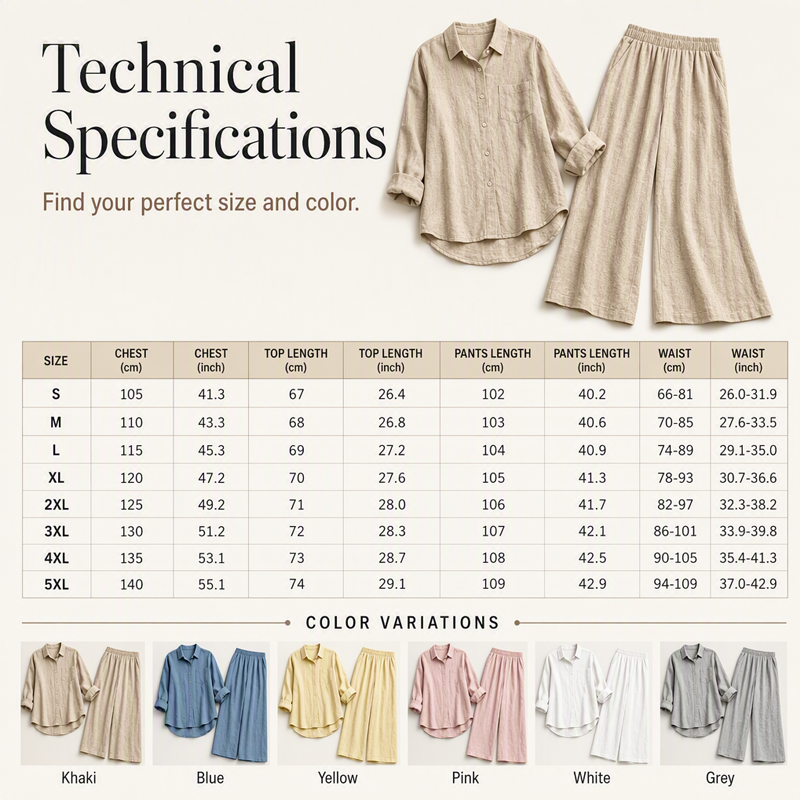 ⌛Limited-Time Offer-Women's Casual Shirt & Flowy Wide-Leg Pants Set