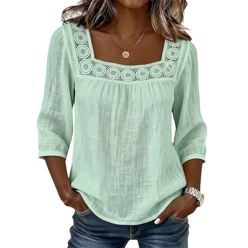 ⌛Limited-Time Offer-Women’s Square Neck Lace Crochet Blouse