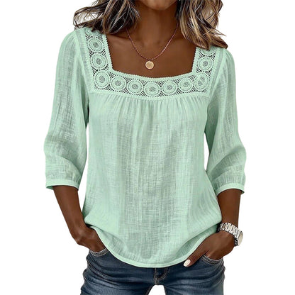⌛Limited-Time Offer-Women’s Square Neck Lace Crochet Blouse