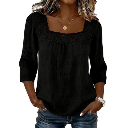 ⌛Limited-Time Offer-Women’s Square Neck Lace Crochet Blouse