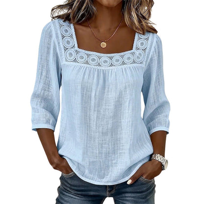 ⌛Limited-Time Offer-Women’s Square Neck Lace Crochet Blouse