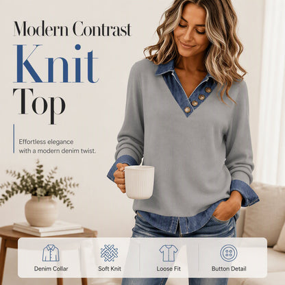 🍁New Fall Collection-Women's Casual Patchwork Long Sleeve Top