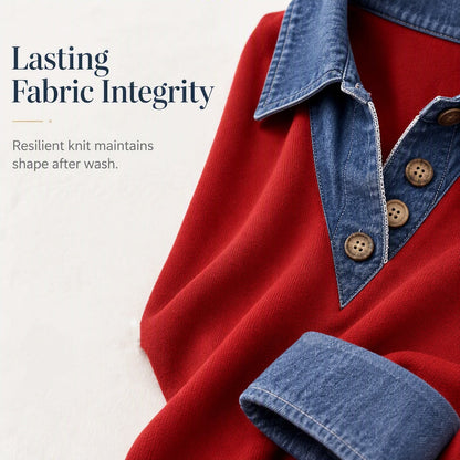 🍁New Fall Collection-Women's Casual Patchwork Long Sleeve Top