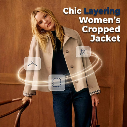 ✨ Elevated Everyday Style | Women's Relaxed Cropped Single-Breasted Jacket