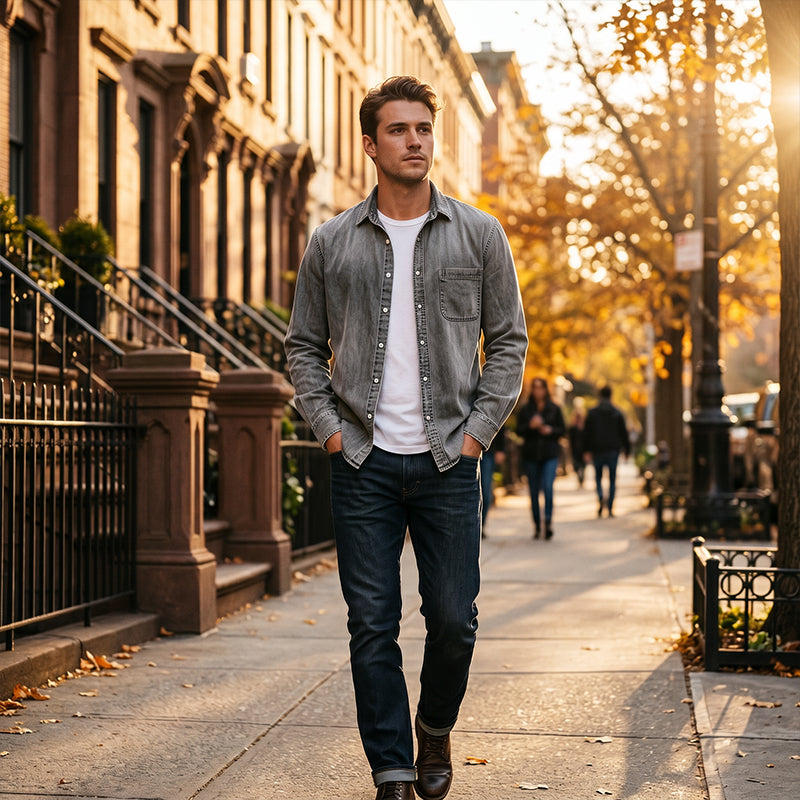 ⏰Last Day Sale 54% Off 💃 Men's Retro Washed Denim Shirt
