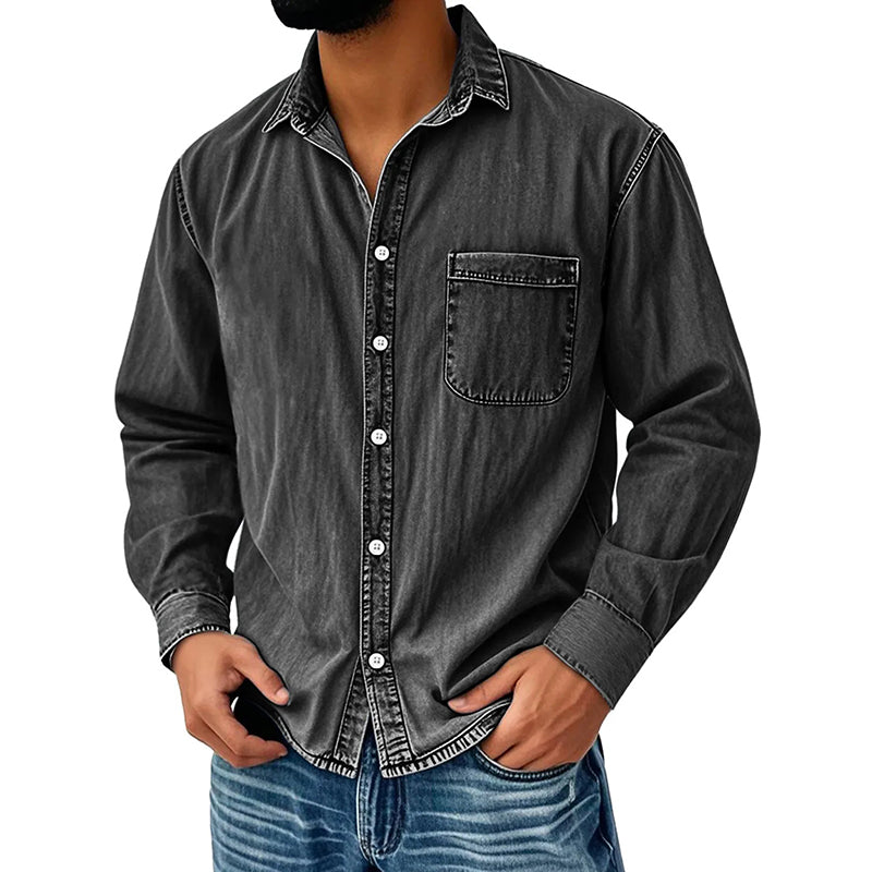 ⏰Last Day Sale 54% Off 💃 Men's Retro Washed Denim Shirt