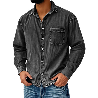 ⏰Last Day Sale 54% Off 💃 Men's Retro Washed Denim Shirt