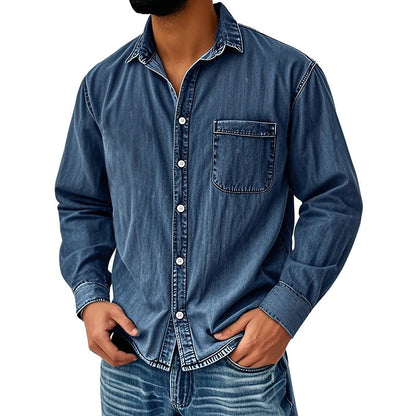 ⏰Last Day Sale 54% Off 💃 Men's Retro Washed Denim Shirt