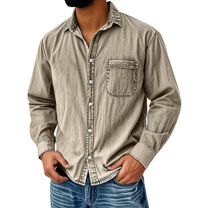 ⏰Last Day Sale 54% Off 💃 Men's Retro Washed Denim Shirt