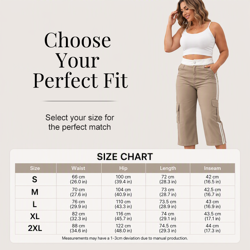 🍁New Fall Collection-Women's Sporty Side Stripe Capri Cargo Pants