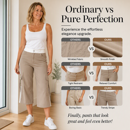 🍁New Fall Collection-Women's Sporty Side Stripe Capri Cargo Pants