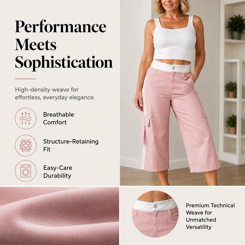 🍁New Fall Collection-Women's Sporty Side Stripe Capri Cargo Pants