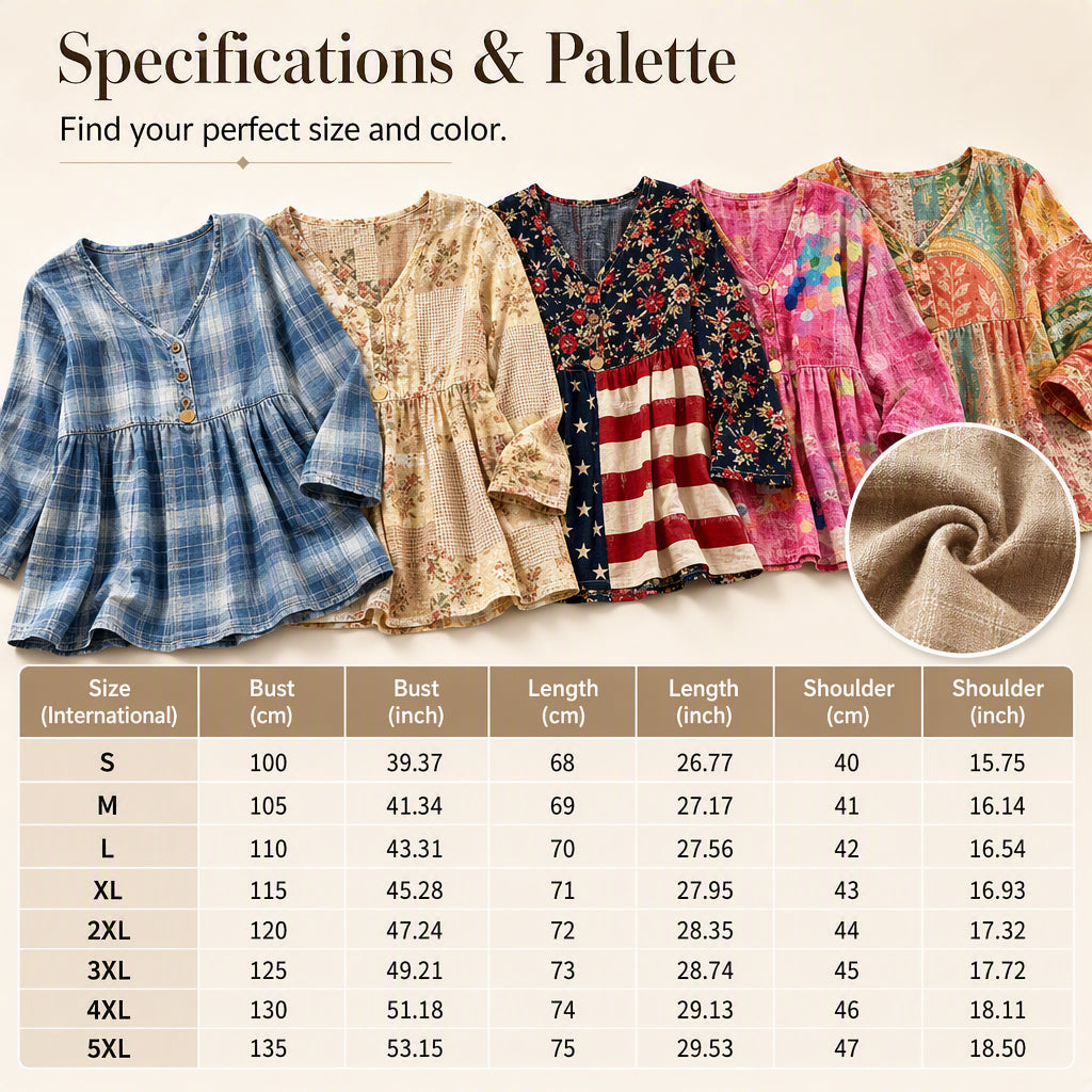 🍁New Fall Collection-Women's Loose Fit V-Neck Casual Blouse