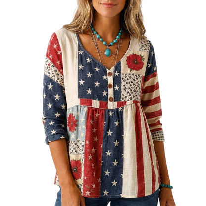 🍁New Fall Collection-Women's Loose Fit V-Neck Casual Blouse