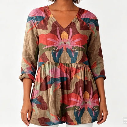 🍁New Fall Collection-Women's Loose Digital Print Round Neck T-Shirt Short Sleeve Casual Top