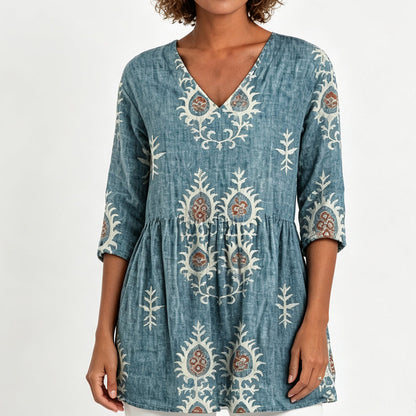 🍁New Fall Collection-Women's Loose Digital Print Round Neck T-Shirt Short Sleeve Casual Top