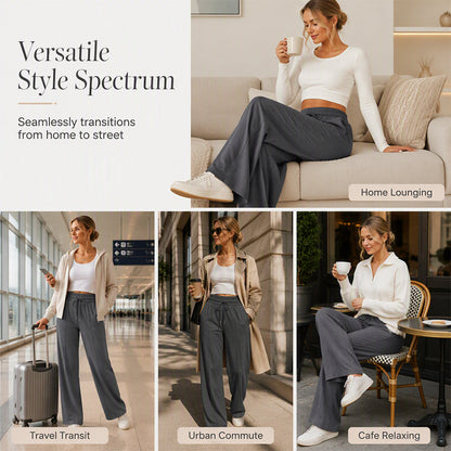 🍁New Fall Collection-Women's Casual Wide-Leg Pants with Drawstring Elastic