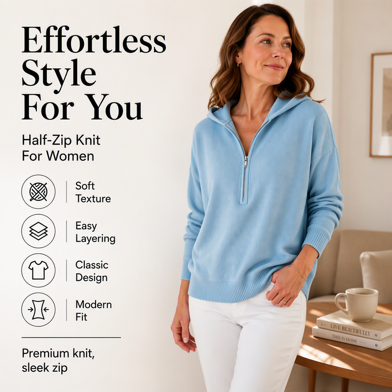 🍁New Fall Collection-Women's Half Zip Hooded Sweatshirt