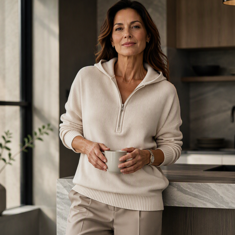 🍁New Fall Collection-Women's Half Zip Hooded Sweatshirt
