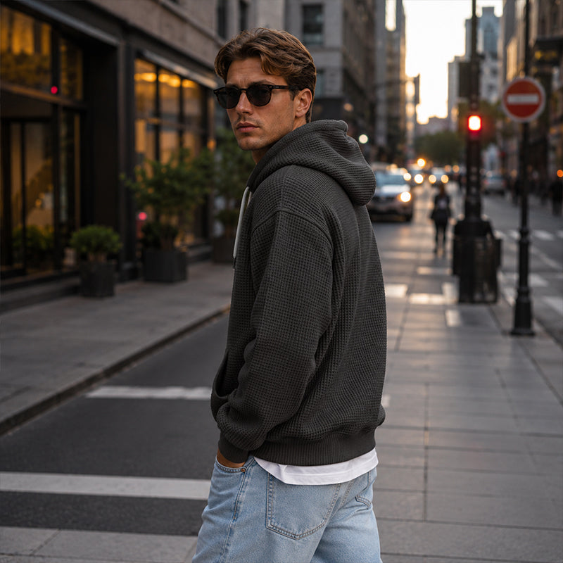 ⏰️LIMITED-TIME 50% OFF & FREE SHIPPING! ✨Men's Knit Quarter-Zip Hoodie Sweatshirt
