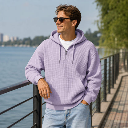 ⏰️LIMITED-TIME 50% OFF & FREE SHIPPING! ✨Men's Knit Quarter-Zip Hoodie Sweatshirt