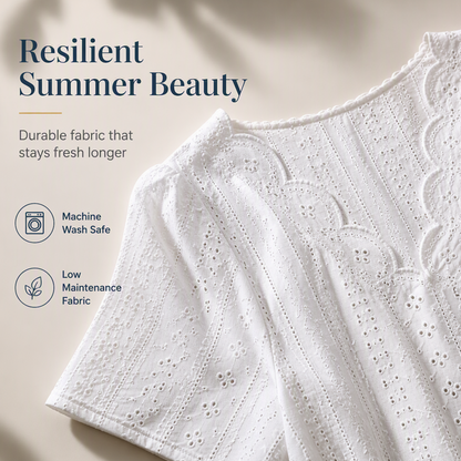 ⌛Limited-Time Offer-Breathable Jacquard V-Neck Top