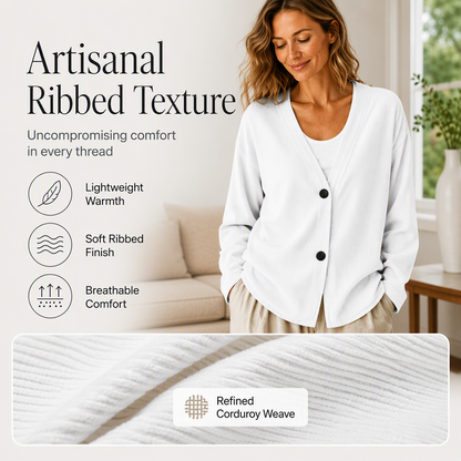 ⌛Limited-Time Offer-Women's V-Neck Corduroy Knit Cardigan