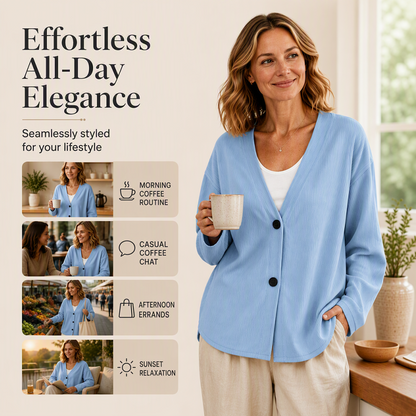 ⌛Limited-Time Offer-Women's V-Neck Corduroy Knit Cardigan