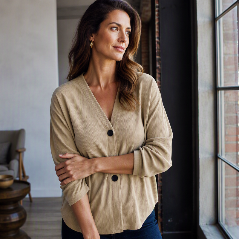 ⌛Limited-Time Offer-Women's V-Neck Corduroy Knit Cardigan