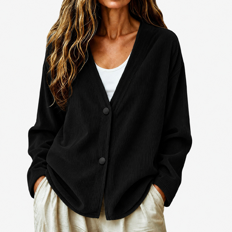 ⌛Limited-Time Offer-Women's V-Neck Corduroy Knit Cardigan