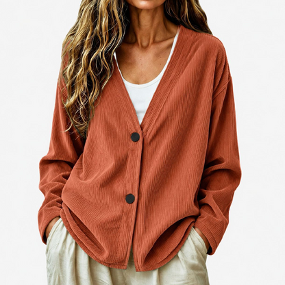 ⌛Limited-Time Offer-Women's V-Neck Corduroy Knit Cardigan