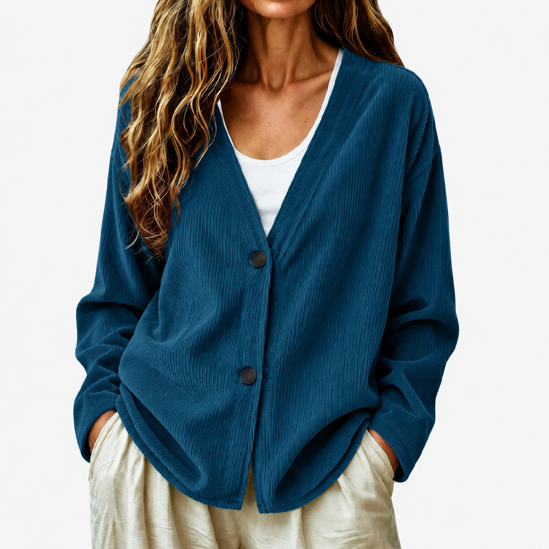 ⌛Limited-Time Offer-Women's V-Neck Corduroy Knit Cardigan