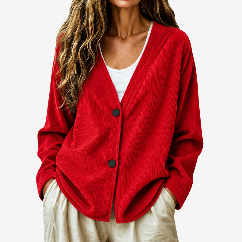 ⌛Limited-Time Offer-Women's V-Neck Corduroy Knit Cardigan