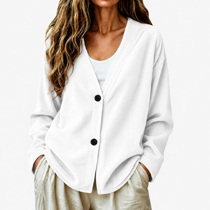 ⌛Limited-Time Offer-Women's V-Neck Corduroy Knit Cardigan