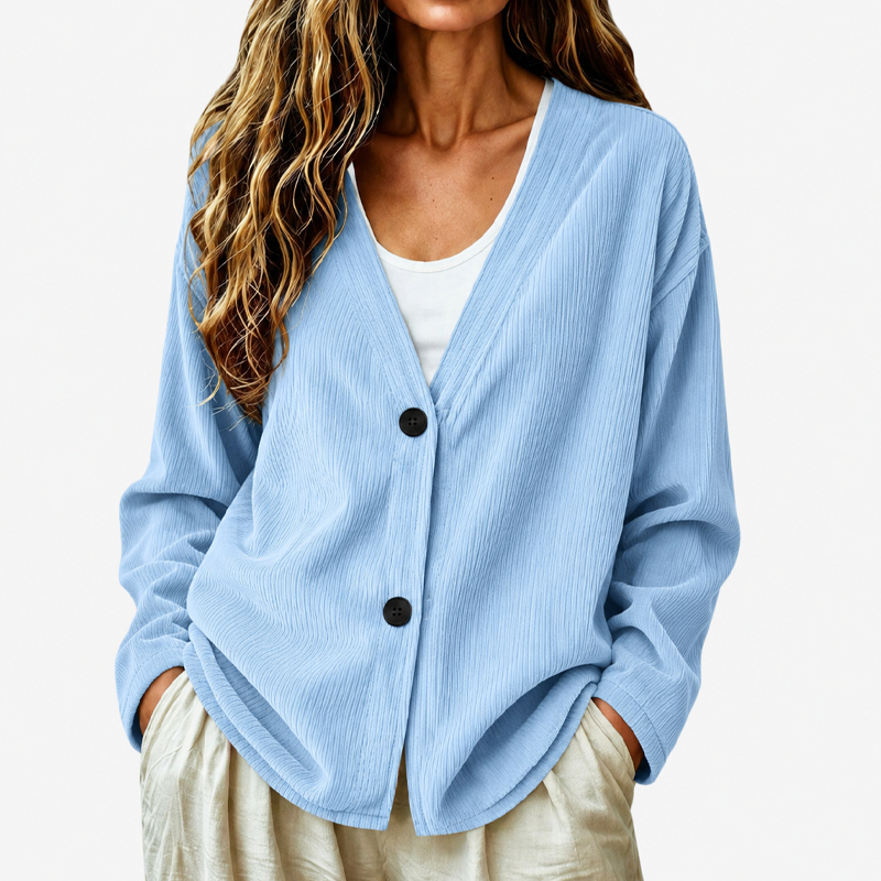 ⌛Limited-Time Offer-Women's V-Neck Corduroy Knit Cardigan